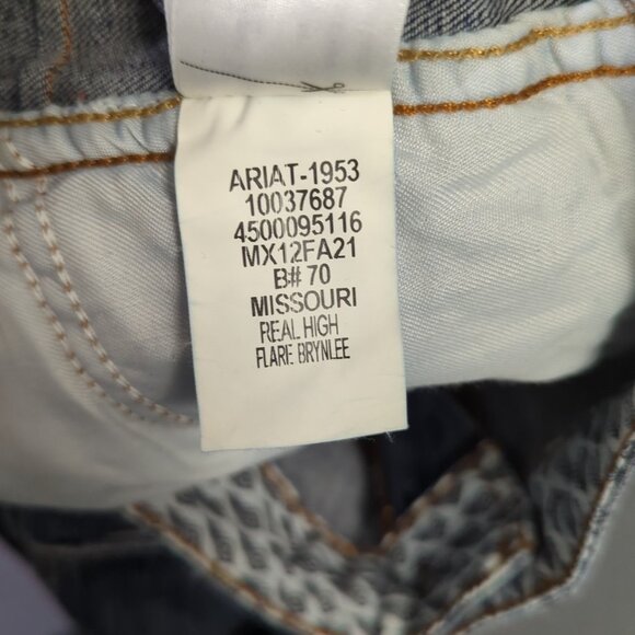 Ariat Jeans Women's 28R Blue R.E.A.L. High Rise Brynlee Flare Western Denim - Picture 11 of 12